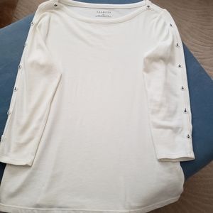 Talbots White Long Sleeve Top